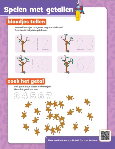 Spelen met getallen - Herfstbladeren