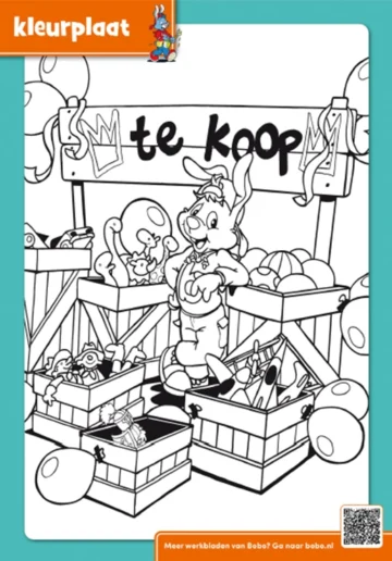 Koningsmarkt kleurplaat
