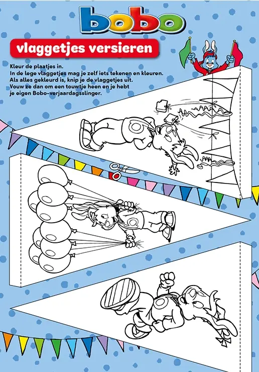 Verjaardagsvlaggetjes kleuren