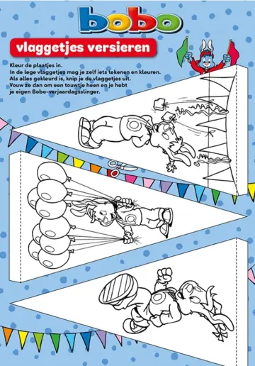Verjaardagsvlaggetjes kleuren